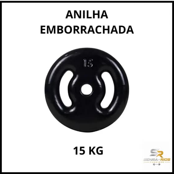 Anilha Emborrachada 15 KG Academia Treino