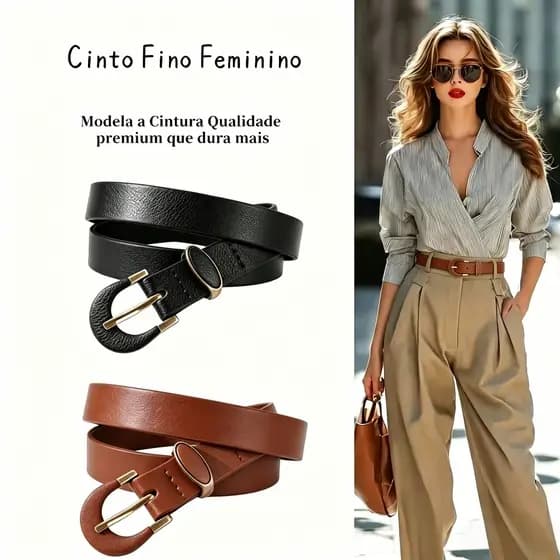 cinto feminino fino Ajustável De Fivela Couro Moda Social Casual Versátil Para Uso Diário