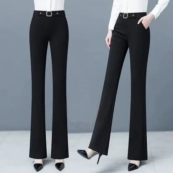 Preto queimado calças femininas primavera outono 2025 novo estilo cintura alta mais magro olhar calças formais Casual Dr