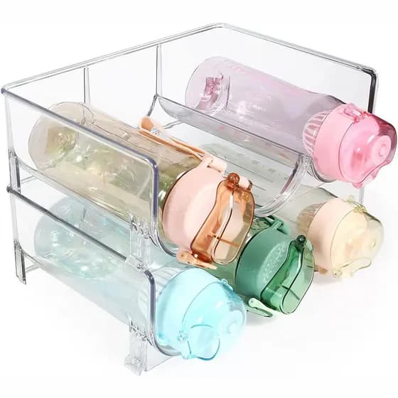Novo produto suporte transparente para garrafa de água, empilhável, bebidas, vinho tinto, rack de exibição, cozinha, cop