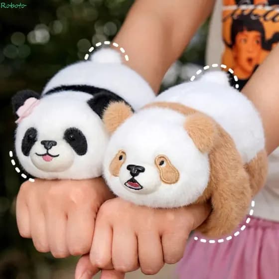 Pulseira De Pelúcia DARNELL Panda , Série De Macia Estilo Pulso , Tapa De Boneca Auto-Rolamento