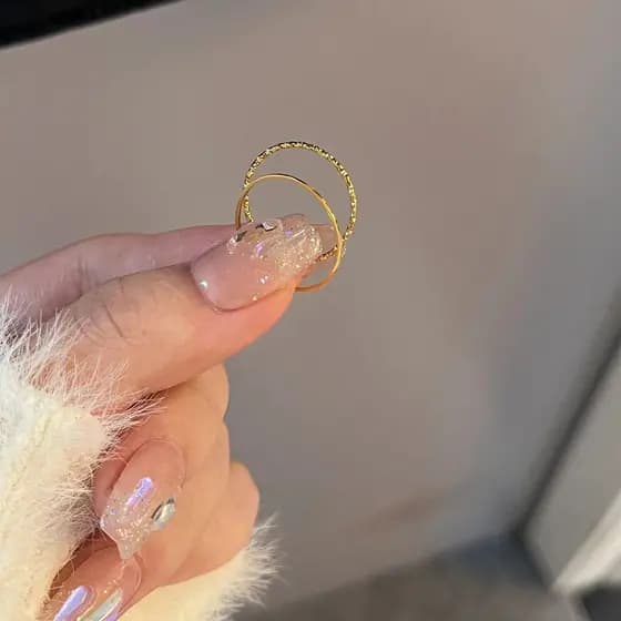 anel anel solitario Não desbota!Anel liso superfino de 0.5mm, feminino, empilhamento, ouro 18K, anel de dedo indicador,