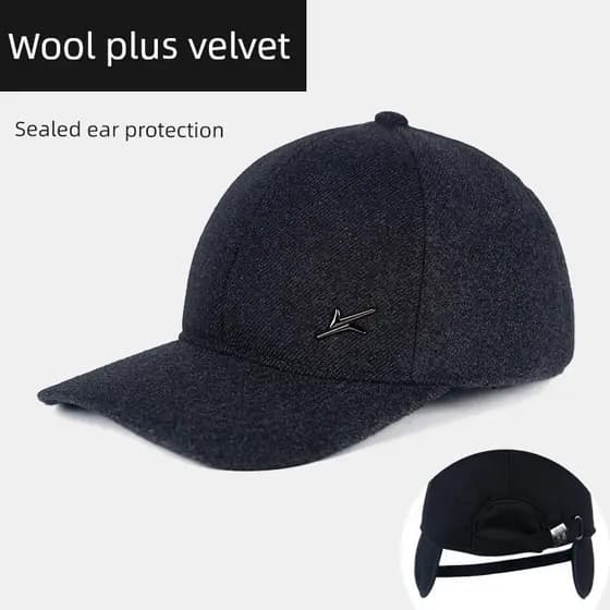 boné masculino boné Chapéu de inverno masculino selo completo boné de beisebol de meia-idade idoso pai forro de lã eng