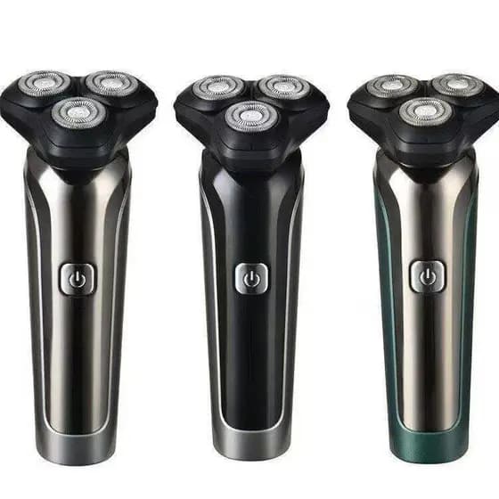6890 Barbeador elétrico com Display Digital de três cabeças, barbeador elétrico flutuante, recarregável, masculino, seis