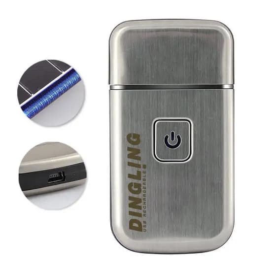 barbeador eletrico masculino 5088USB Barbeador Elétrico Recarregável Navalha Metal Escovado Design Shell