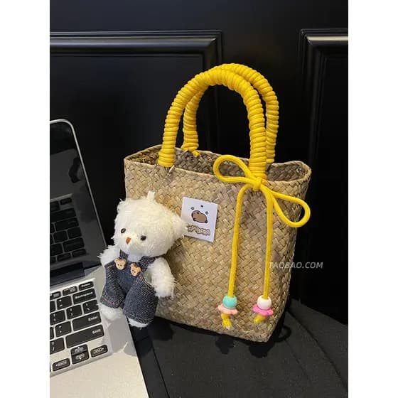 bolsa feminina Bolsa Super quente nicho artesanal bambu grelha tecido saco 2026 novo estilo verão All-Match portátil ces