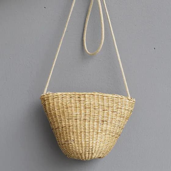 Bolsa bolsa feminina Versão coreana simples palha tecido feminino saco influenciador estilo Pastoral cesta de bambu pequ