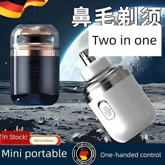 Alemanha Seiko Mini barbeador elétrico portátil dois em um aparador de pêlos do nariz 60 minutos de duração da bateria á