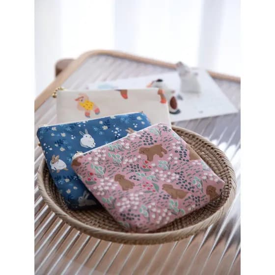 carteira masculina com ziper carteira masculina Tecido japonês estilo coreano bonito moeda bolsa moeda batom fone de ouv