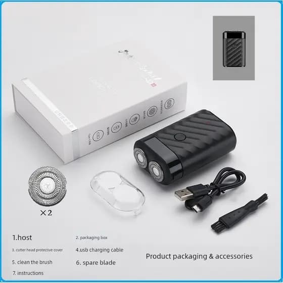 barbeador eletrico masculino Mini barbeador elétrico USB recarregável 4D lâmina flutuante barbeador portátil para viagen