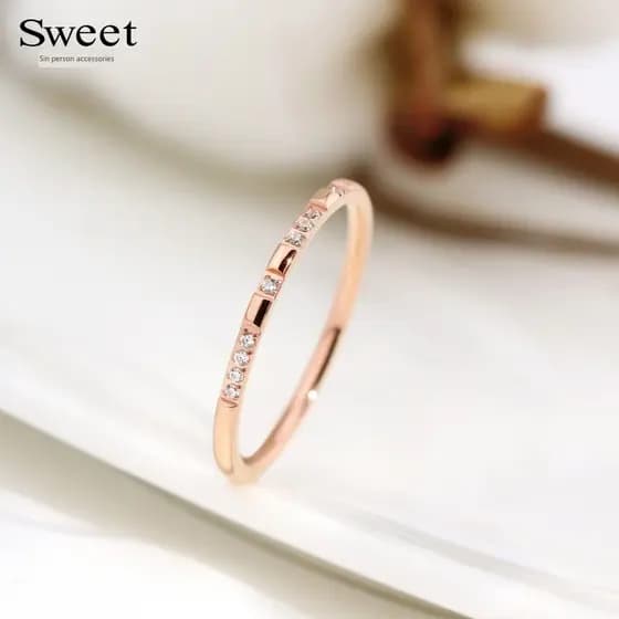 anel anel de namoro Anel de Design de nicho de ouro rosa para menina influenciadora de luxo leve