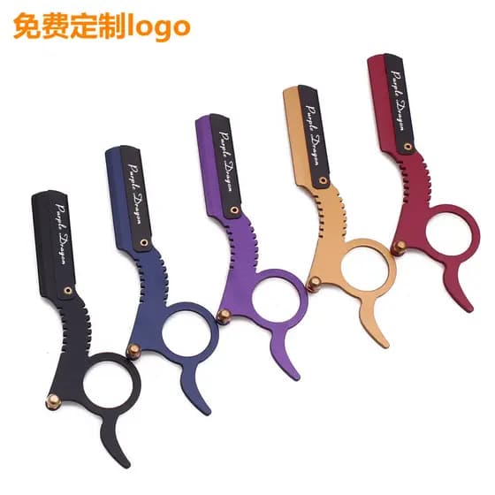 Aço inoxidável antiquado navalha polegar navalha Manual navalha cortador de cabelo titular corte de costeletas masculina