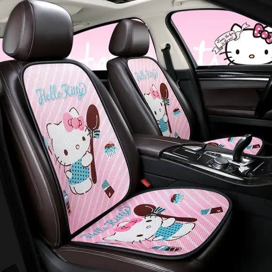 Almofada de assento de carro Hellokitty empacotada peça única desenho animado verão respirável almofada legal de três pe