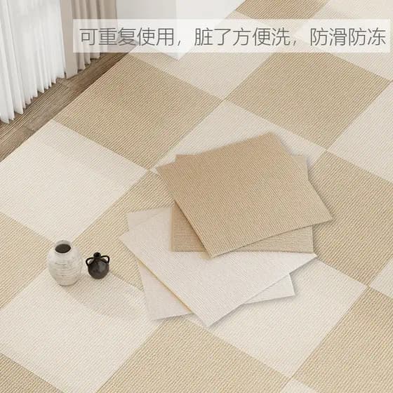Adesivos de piso de carpete sem cola para quarto, azulejos impermeáveis e resistentes ao desgaste, tapetes decorativos,