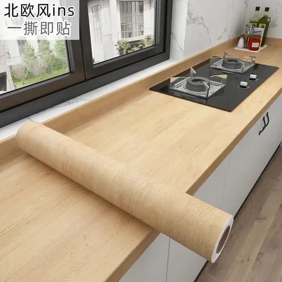 Modificação da bancada da cozinha mais adesivo de grão de madeira japonês à prova dwaterproof água auto-adesivo móveis m