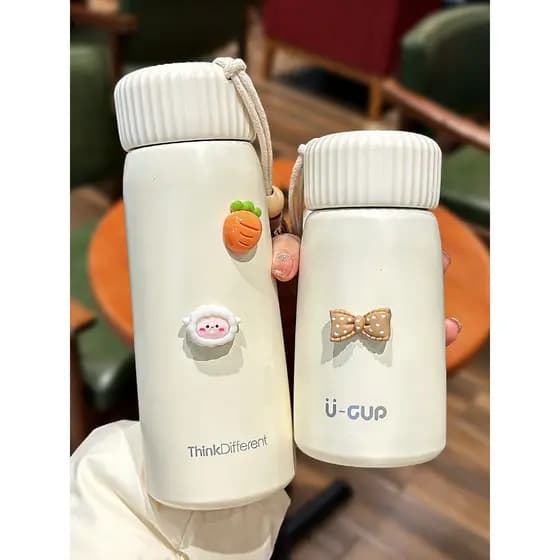 Copo térmico estilo chinês meninas pequeno copo de água portátil estudantes do ensino médio estilo simples bonito Mini c