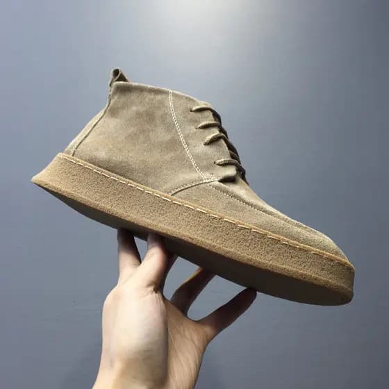 Botas gerais masculinas botas curtas inverno velo-velo quente sapatos masculinos japonês Retro deserto botas de sola gro