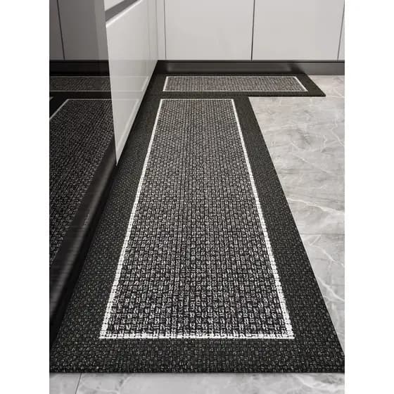 Tapetes de cozinha domésticos de cor sólida com sensação de alta qualidade absorvem água à prova de óleo tapetes descart