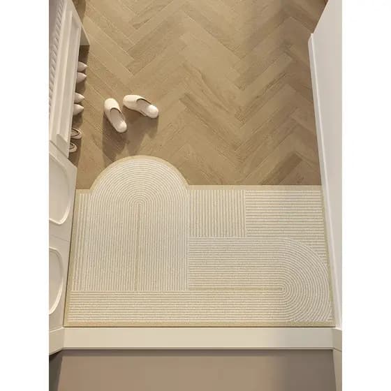 Estilo creme porta de entrada tapete porta de entrada anel de seda tapete entrada sob medida pvc High-End sentido resist