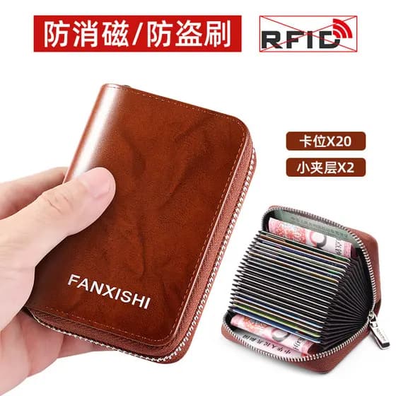 Porta-cartões pequeno de couro genuíno genuíno 2026 Novo estilo masculino Slot para vários cartões de grande capacidade