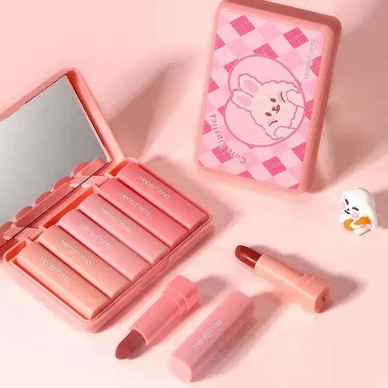 Hengfang conjunto de batom Mini pequeno esmalte labial brilho labial óleo labial brilho labial masculino feminino outono