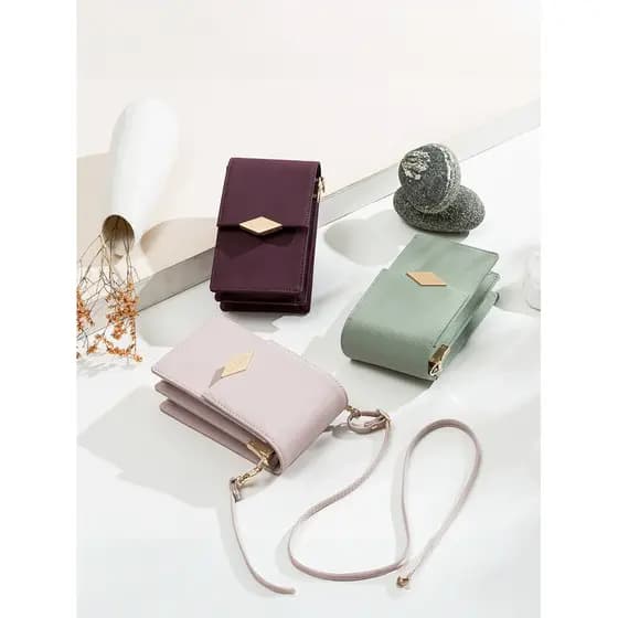 Prettyzys/bolsa para celular feminina Crossbody moda simples all-Match carteira para celular tudo-em-um bolsa Halter pes