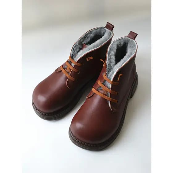 Comércio exterior pés gordos largos botas curtas de lã Real botas femininas simples couro quente botas de algodão botas