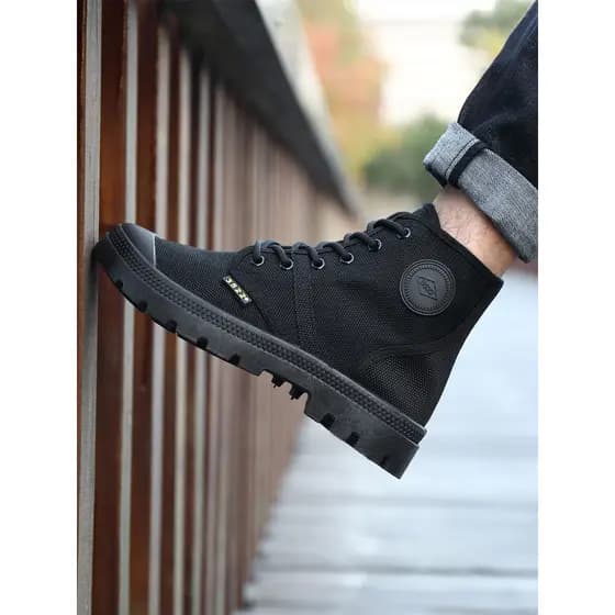 Sapatos de lona de alta qualidade masculinos ao ar livre Casual All-Match macacão botas britânico respirável ao ar livre