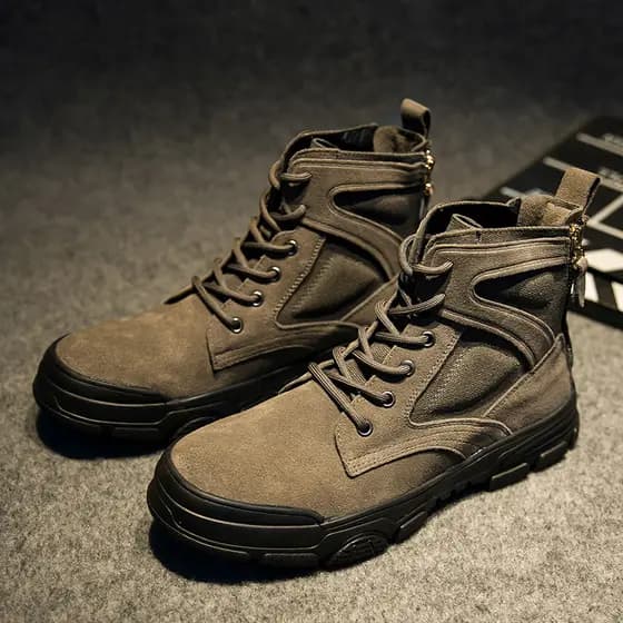 Botas Martin Botas Masculinas Primavera Verão Botas de Couro Britânico Mid-Top Sapatos Masculinos Na Moda Ferramentas Ma