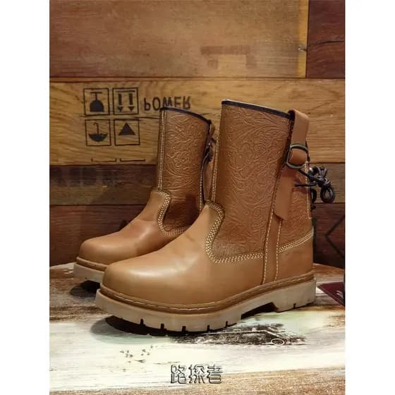 Botas Martin de couro genuíno para localizador de estrada, botas gerais de couro, botas de equitação mongol, botas de ca