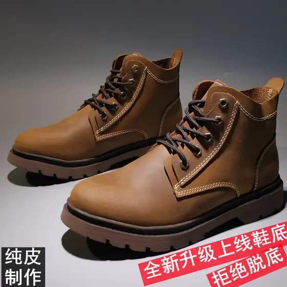 Road Finder 2025 Outono Inverno Novo Estilo Couro Genuíno Martin Botas Masculinas De Sola Grossa Lace-Up Retro Botas Mas
