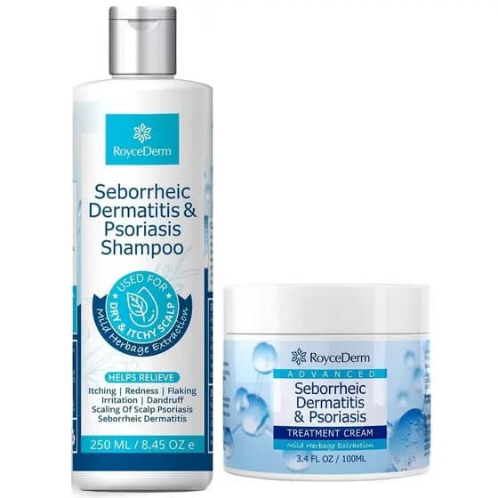 Kit de Tratamento para Dermatite Seborreica e Psoríase do Couro Cabeludo Roycederm – Shampoo + para Couro Cabeludo Seco