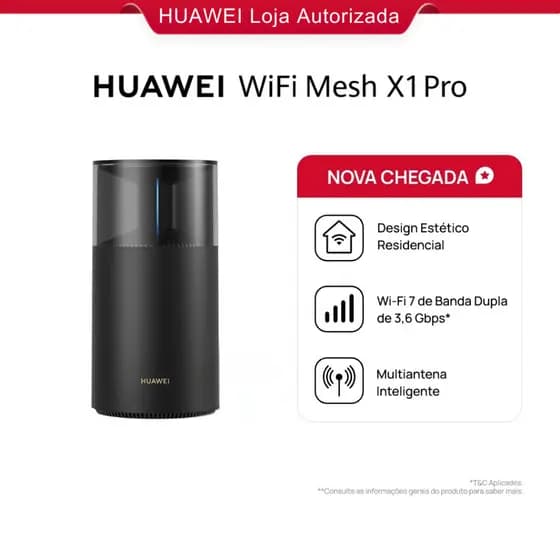 HUAWEI WiFi Mesh X1 Pro | Roteador | Wi-Fi 7 de Banda Dupla de 3,6 Gbps | Multiantena Inteligente