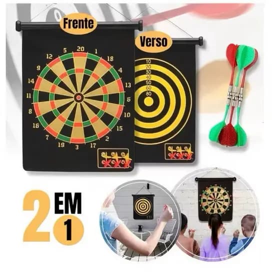 🎯 Alvo Magnético Infantil com Dardos | Brinquedo Educativo Seguro | 2 em 1 Dobrável