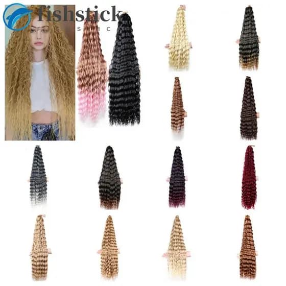 Cabelo De Crochê Sintético FISHSTICKA , Com Torção Profunda De Onda De Água Freetress , Natural