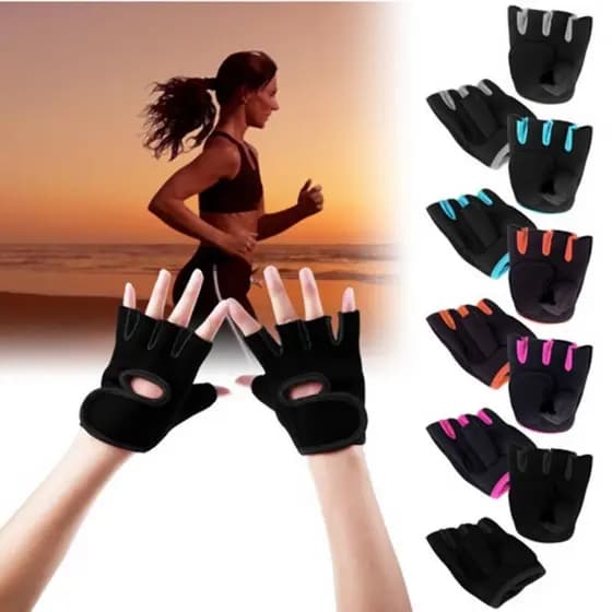 1 Par Feminino/Masculino Anti-skid Luvas De Levantamento De Peso Respirável Ginásio Luva Corpo Construção Fitness Exercí