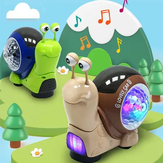 Crianças elétrica Universal balançando cabeça caracol brinquedo 3D iluminação projeção música pai-filho brinquedo