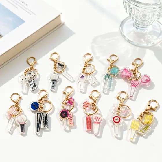 Kpop Idol Stray Kids G-Dragon ATEEZ Acrílico Chaveiro Light Stick Charm