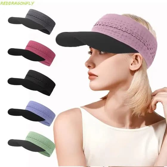 Chapéus De Sol Com Faixa De Cabelo RDERGOYL , Boné Esportivo Multicolorido Absorção De Suor , Viseira Solar De Secagem R