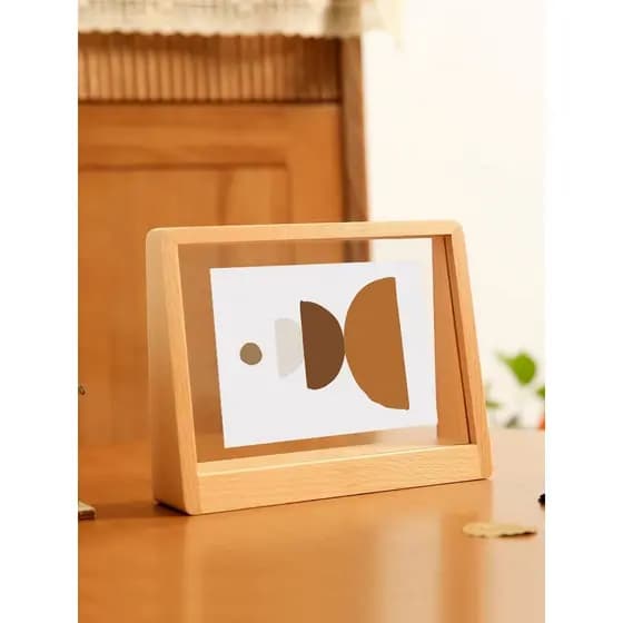 Moldura acrílica de madeira maciça Trapezoidal simples mesa criativa 20cm 23cm pôster pintura em aquarela decoração mold