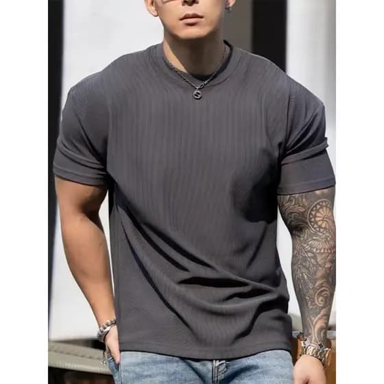 Tops de treinamento de verão textura pesada almofadas de ombro mangas estreitas olhar grande Anti-rugas de secagem rápid