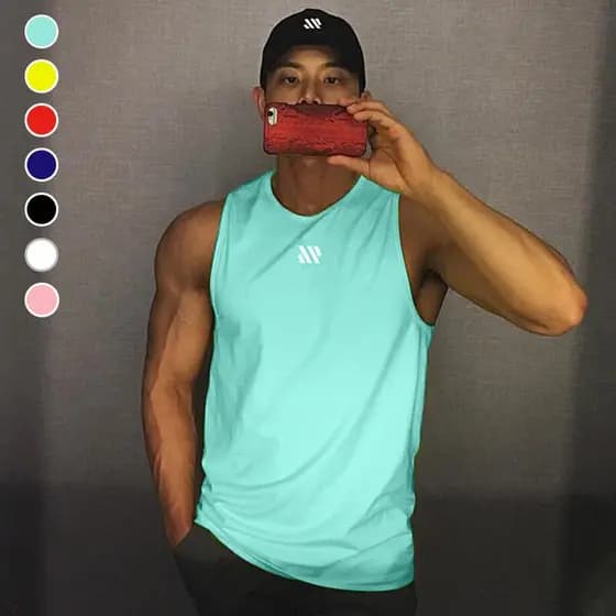 Verão muscular de secagem rápida colete de Fitness masculino sem mangas colete irmão correndo treinamento elástico respi