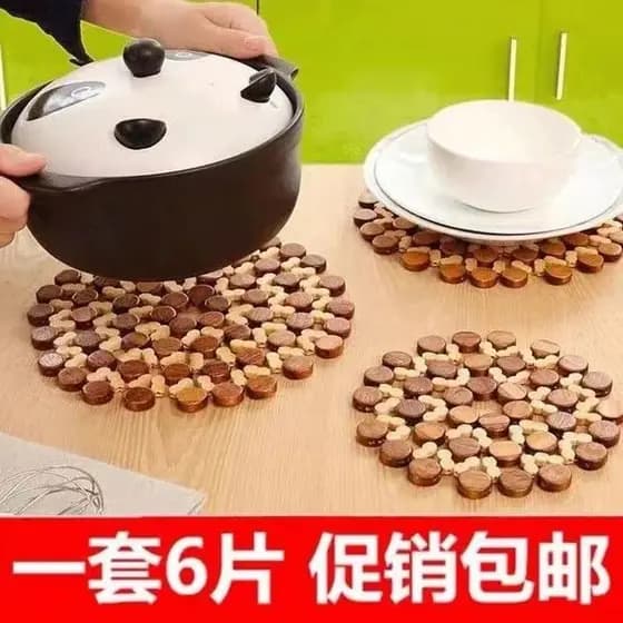 Tapete de isolamento de vegetais, tapete de mesa doméstico de bambu, Anti-escaldante, porta-copos, tigela, pote, placa