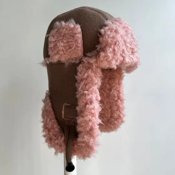 Lei Feng chapéu feminino inverno quente proteção de ouvido chapéu à prova de vento frio chapéu de esqui inverno ciclismo