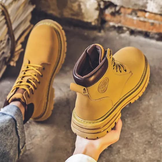 Martin botas masculinas forro de lã de inverno botas gerais 2026 novo estilo de alta qualidade de sola grossa aumentando