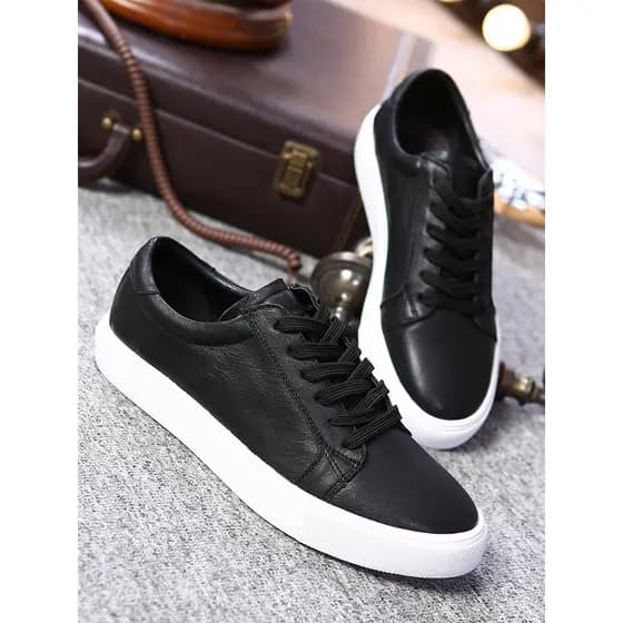 Sapatos masculinos minimalistas sapatos casuais respiráveis versão coreana All-Match tênis de couro genuíno pequenos sap