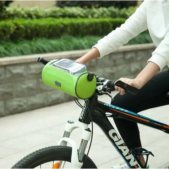 Bolsa para guidão de bicicleta, bolsa para feixe frontal, bolsa frontal para Mountain Bike, tela sensível ao toque multi