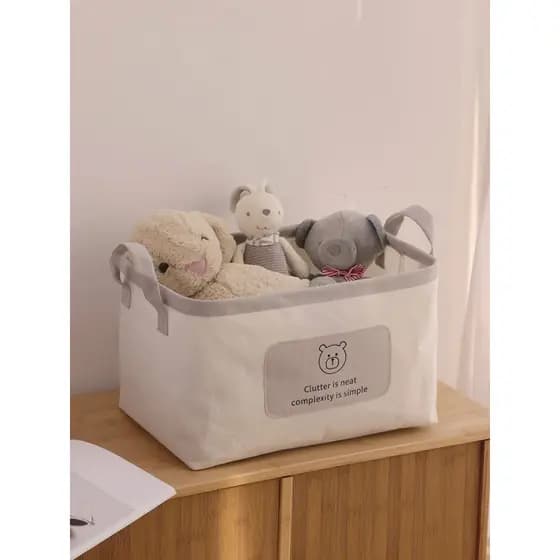 Cesta de armazenamento de tecido algodão linho armazenamento portátil estilo nórdico dobrável lona arrumado roupas dos d