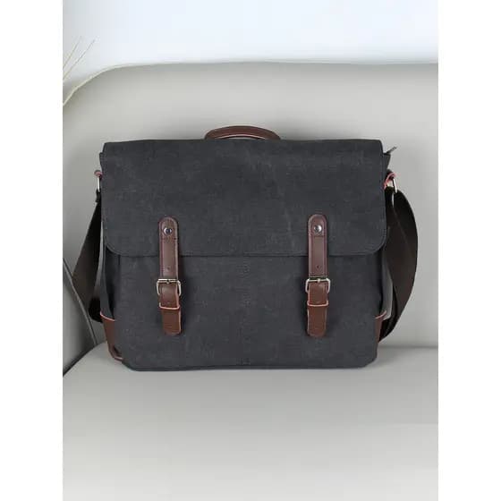 Bolsa de lona retrô de grande capacidade Bolsa Diagonal masculina Bolsa para computador 53 cm Bolsa para Laptop Bolsa de
