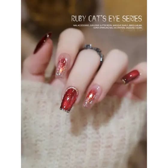 Cola para esmalte de Manicure Pacote de Material para unhas de batalha de ano novo 2026 Influenciador Vermelho Outono In